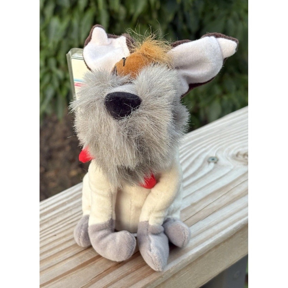 Vintage DISNEY DODGER Dog Plush 7" Oliver And Company Disney Store Beanie W TAG